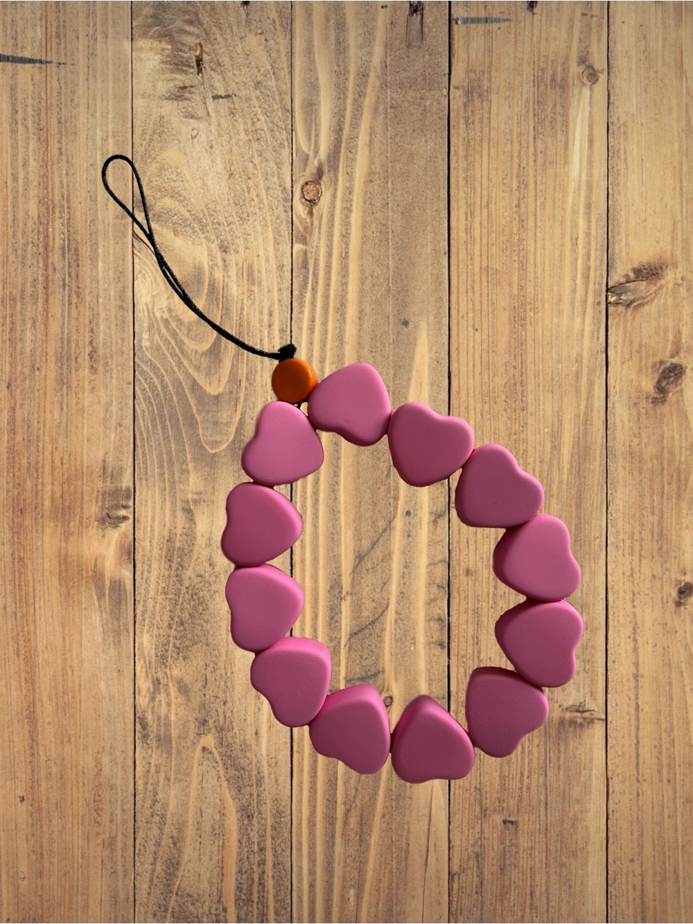 Pink Heart Phone Charm Wrist Strap Phone Accessory